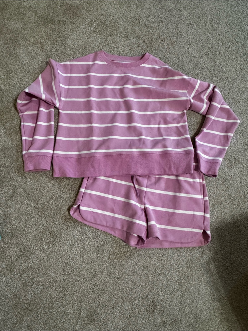 Recreation Pink and White Striped Womens Casual Set